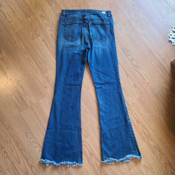 LTJ LETTERS TO JULIET ANTHRO BELLA HIGH-RISE FLARE JEAN RAW HEM STRETCH DENIM 31 - Picture 4 of 9